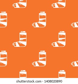Foot in plaster pattern vector orange for any web design best