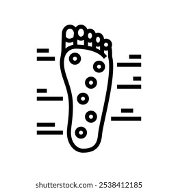 foot points acupuncture line icon vector. foot points acupuncture sign. isolated contour symbol black illustration