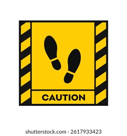 Foot position warning sign sticker template
