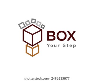 foot print box gift logistic logo design template