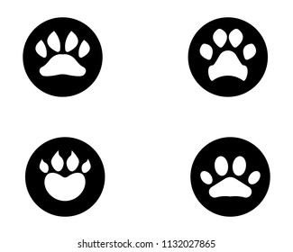 Foot print dog animal logo and symbols