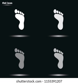 Foot print flat grayscale vector icon. Footstep illustration.