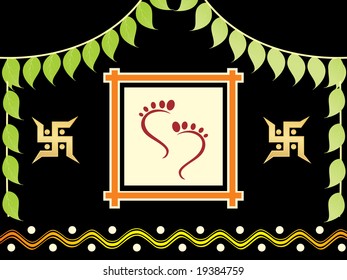 foot print of Goddess laxmi, design