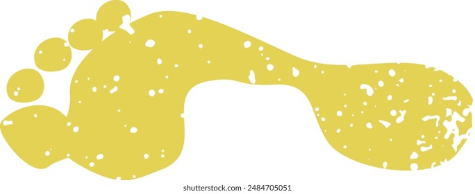 Foot Print Grunge Effect Vector Illustration