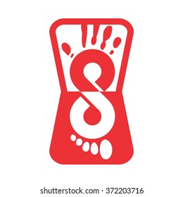 foot print and hand print logo vector.