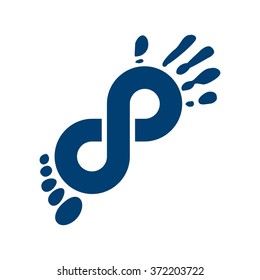 foot print and hand print logo vector.