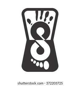 foot print and hand print logo vector.