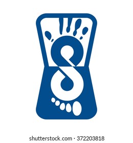 foot print and hand print logo vector.