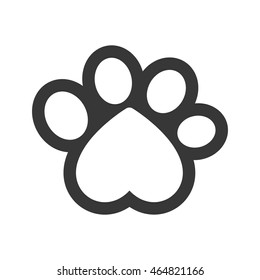 foot print heart dog love pet animal icon. Isolated and flat illustration. Vector graphic