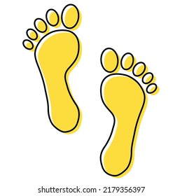 Foot print human sign, track walking design icon, outline vector illustration .