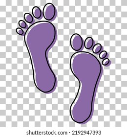 Foot print human sign, track walking design icon, outline vector illustration .