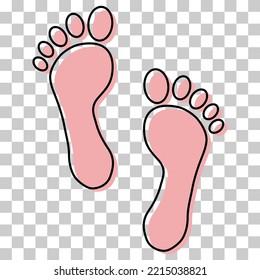 Foot print human sign, track walking design icon, outline vector illustration .