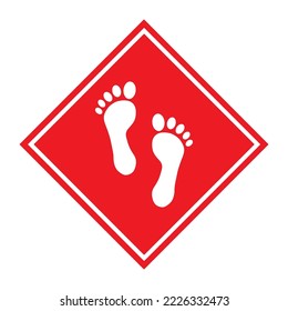 Foot print human sign, track walking design icon, outline vector illustration .