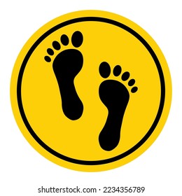 Foot print human sign, track walking design icon, outline vector illustration .