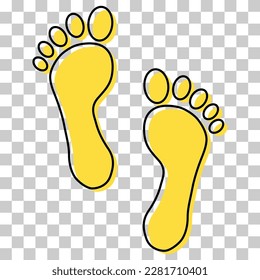 Foot print human sign, track walking design icon, outline vector illustration .