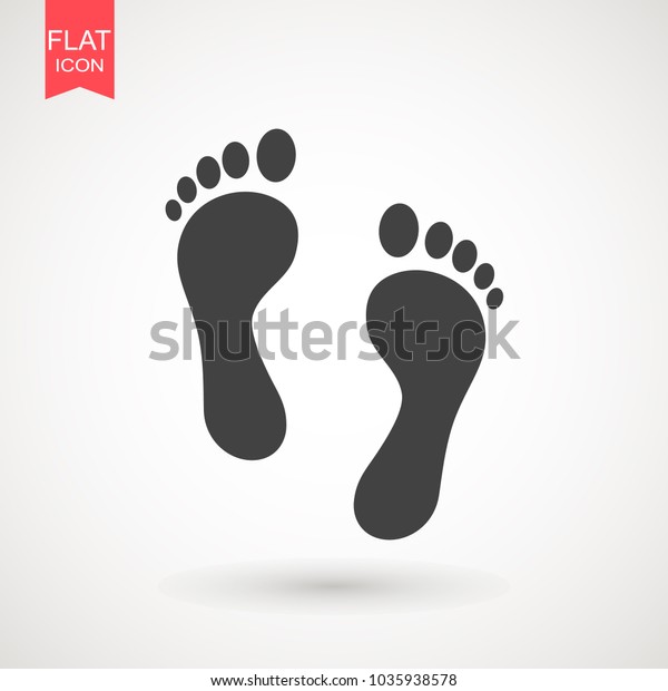 Foot print icon.\
Bare foot print Black on white feet icon vector , stock vector\
illustration flat design\
style