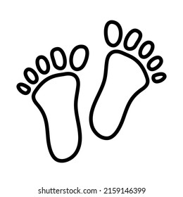 Foot Print Icon. Bold Outline Design With Editable Stroke Width. Vector Illustration.