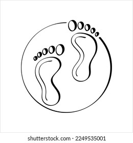 Foot Print Icon Design Vector Art Illustration