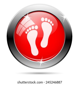 Foot print icon. Internet button on white background. 