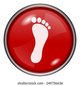Foot print icon. Internet button on white background. 