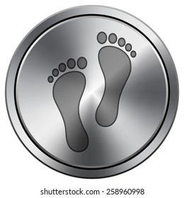 Foot print icon. Internet button on white background. EPS10 Vector. 