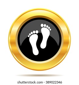 Foot print icon. Internet button on white background. EPS10 vector.
