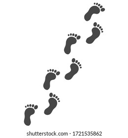 Icono de impresión de pies aislado en fondo blanco.