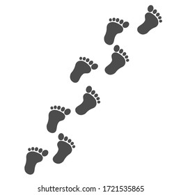 Foot print icon isolate on white background.