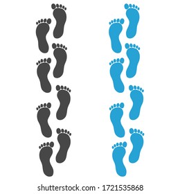 Foot print icon isolate on white background.