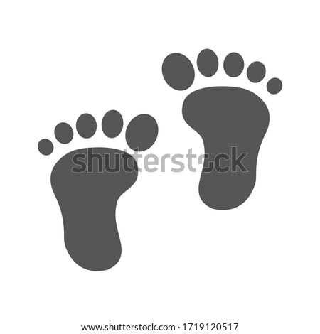 Foot print icon isolate on white background.