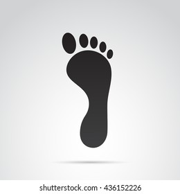 Foot Print Icon Isolated On White Background. Vector Art.