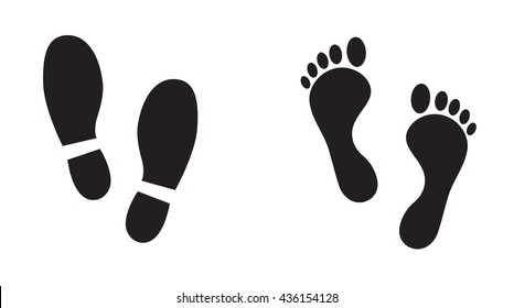 Foot print icon isolated on white background. Vector art.