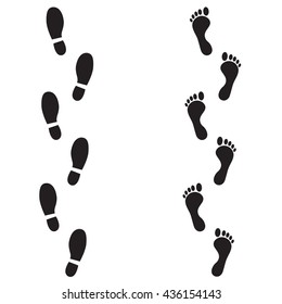 Foot print icon isolated on white background. Vector art.