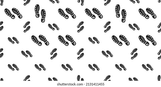 Foot Print Icon Seamless Pattern, Human Foot Print Vector Art Illustration
