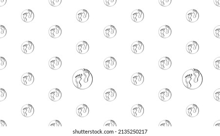 Foot Print Icon Seamless Pattern, Human Foot Print Vector Art Illustration