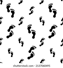 Foot Print Icon Seamless Pattern, Human Foot Print Vector Art Illustration