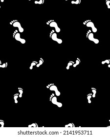 Foot Print Icon Seamless Pattern, Human Foot Print Vector Art Illustration