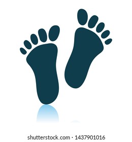 Foot Print Icon. Shadow Reflection Design. Vector Illustration.