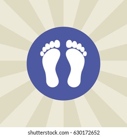 foot print icon. sign design. background