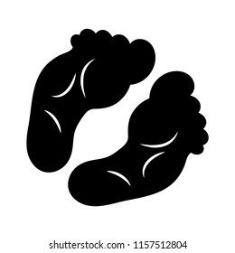 foot print icon silhouette design isolated on white background
