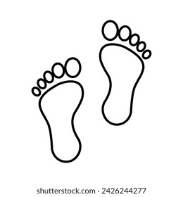 Foot print icon. Simple outline style. Bare foot print, feet, human footstep, footprint concept. Thin line symbol. Vector illustration isolated.