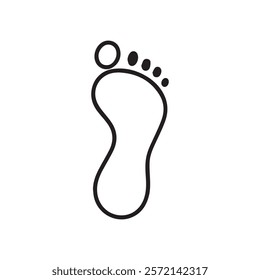 A foot print icon vector black