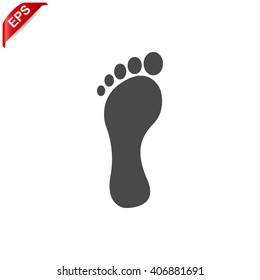 foot print icon, vector feet  sign, isolated foot prints sand 