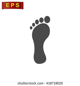 foot print icon, vector feet  sign, isolated foot prints sand 