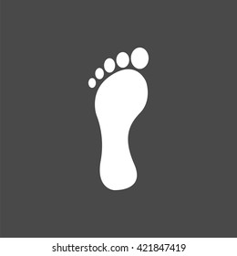foot print icon, vector feet  sign, isolated foot prints sand 