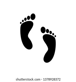 Foot print icon vector illustration, Walking icon vector - Vector