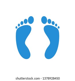 Foot print icon vector illustration, Walking icon vector - Vector