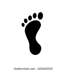 Foot print icon. Vector illustration bare foot symbol on white background. Eps 10