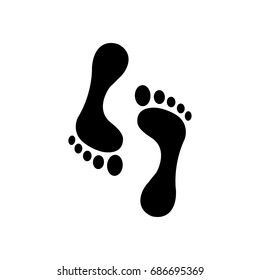 Foot print icon vector illustration. Trail of human step.
