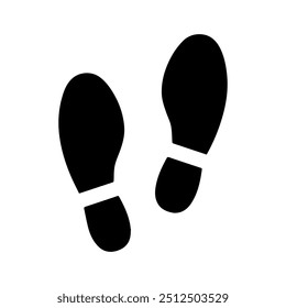 Foot print icon vector illustration,Trail shoes on white background.
